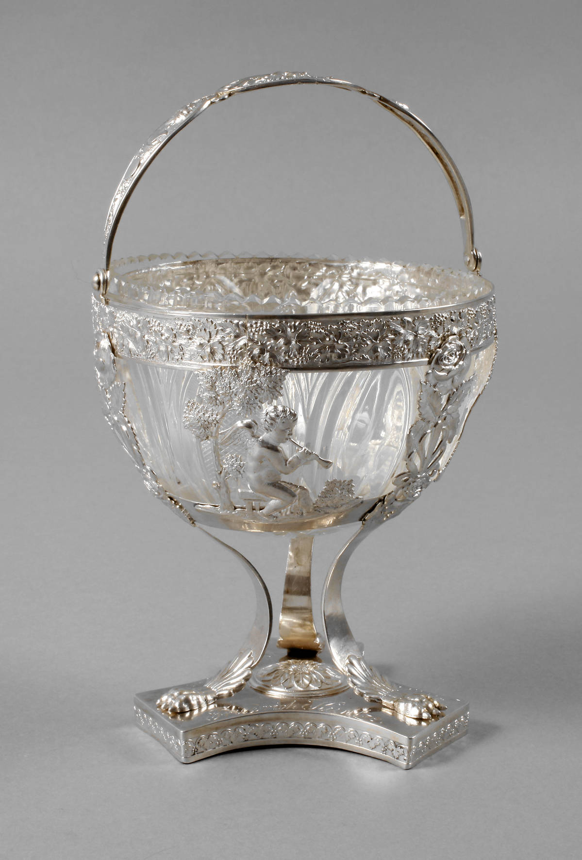 Silber Henkelkörbchen Biedermeier