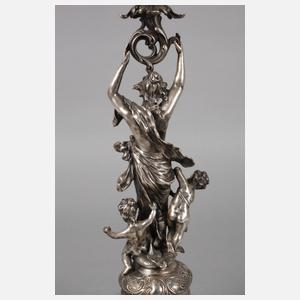 Großer figürlicher Silberleuchter Historismus