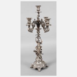 Großer figürlicher Silberleuchter Historismus