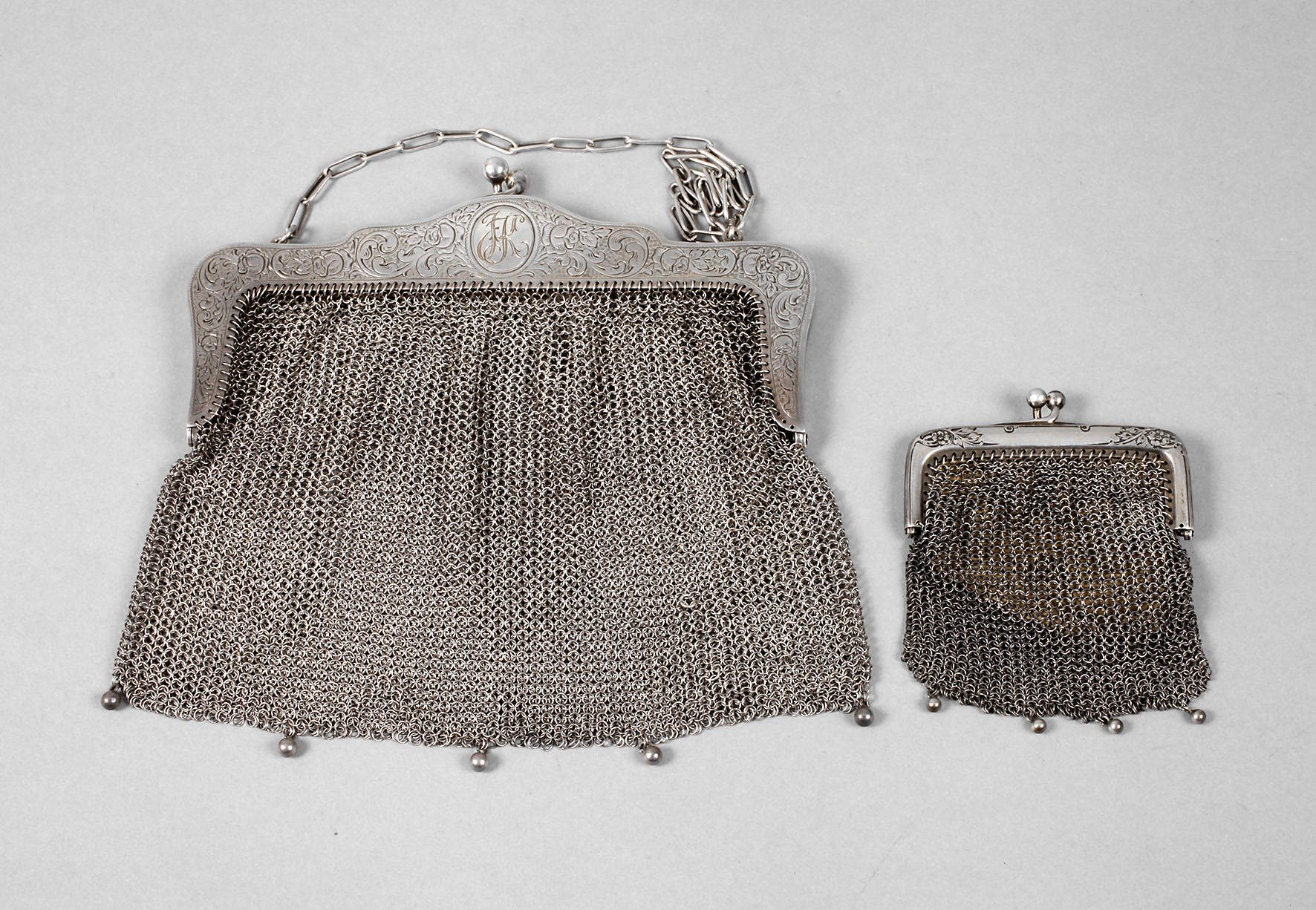 Silber Theatertasche mit Portemonnaie