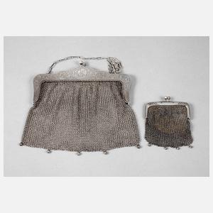 Silber Theatertasche mit Portemonnaie