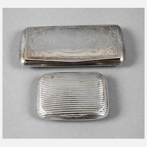 Zwei Etuis Silber