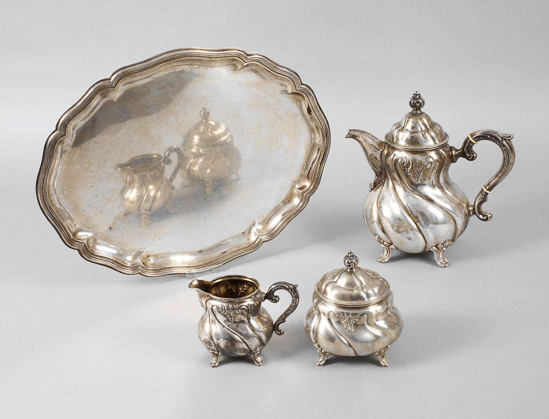 Silber Kernstück mit Tablett