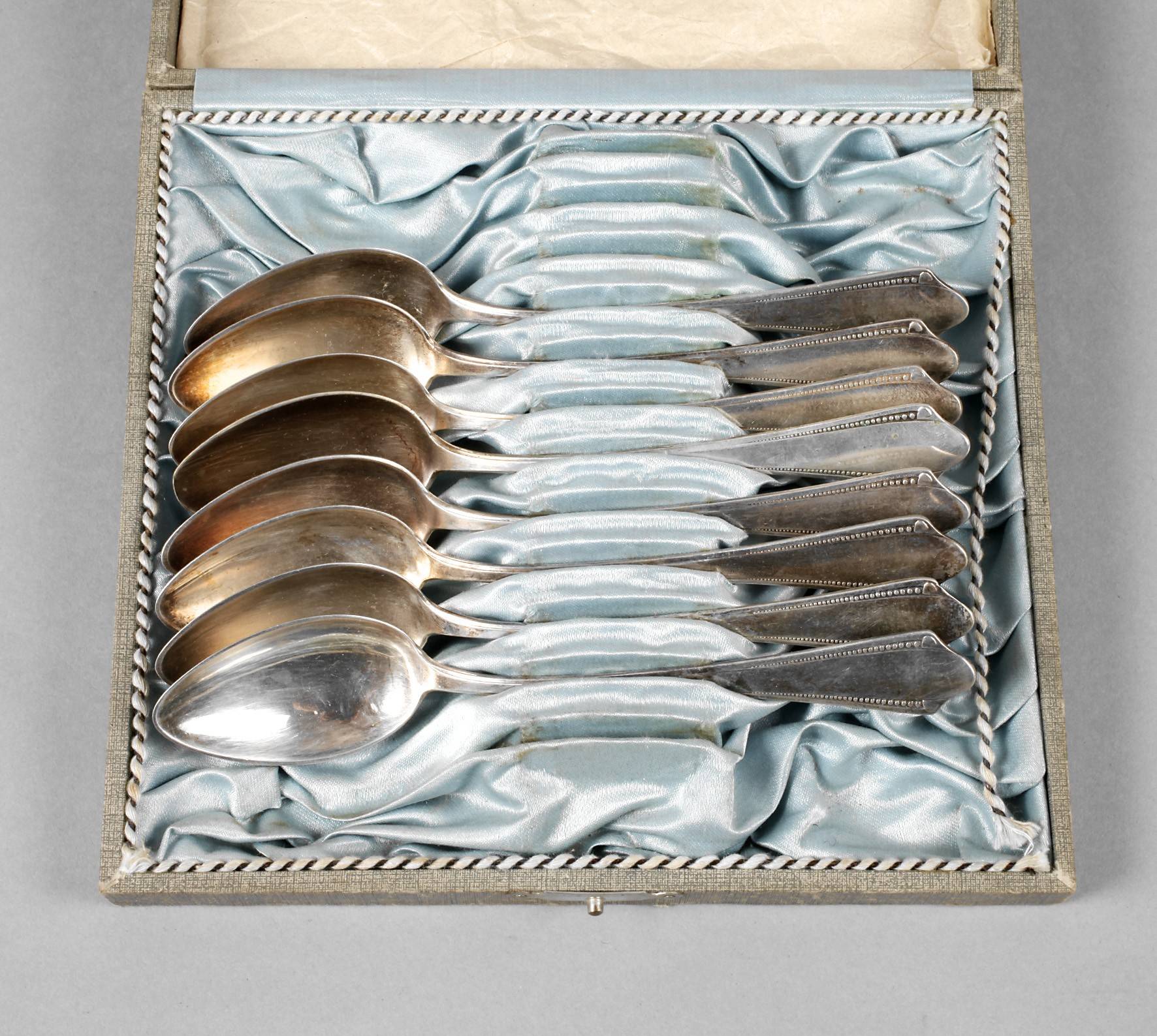 Acht Kaffeelöffel Silber