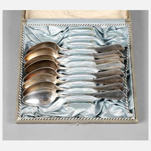 Acht Kaffeelöffel Silber