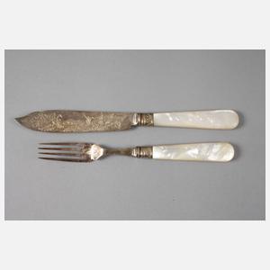 England Besteckkasten mit Fischbesteck