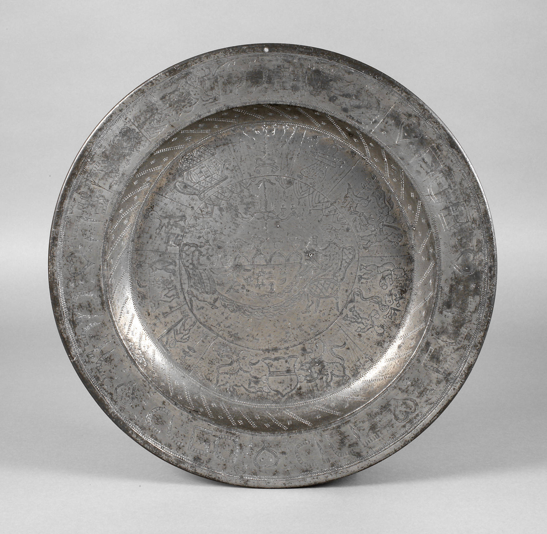 Judaika Sederteller Zinn