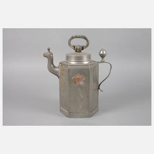 Erntekanne mit Bemalung Zinn