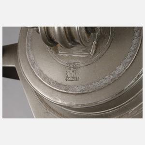 Erntekanne mit Bemalung Zinn