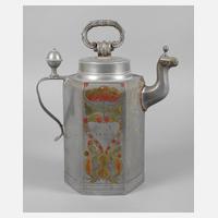 Erntekanne mit Bemalung Zinn111