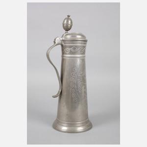 Große jagdliche Zinnschleifkanne