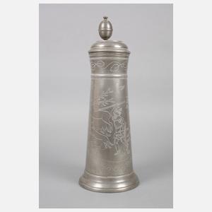 Große jagdliche Zinnschleifkanne