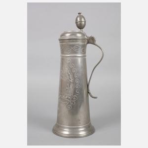 Große jagdliche Zinnschleifkanne