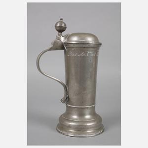 Norddeutscher Innungskrug eines Fleischhauers Zinn