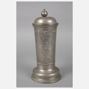 Norddeutscher Innungskrug eines Fleischhauers Zinn