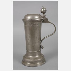 Norddeutscher Innungskrug eines Fleischhauers Zinn