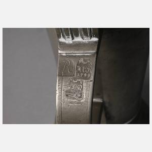 Norddeutscher Innungskrug eines Fleischhauers Zinn