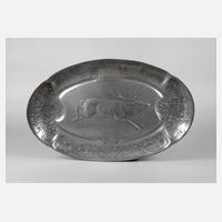 Kayserzinn große jagdliche Vorlegeplatte111