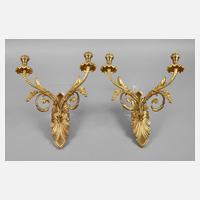 Paar Wandleuchter Bronze111