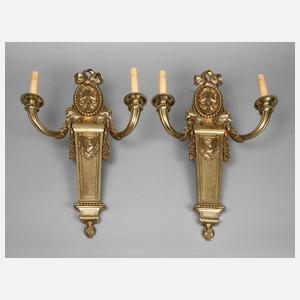 Paar große klassizistische Wandappliken