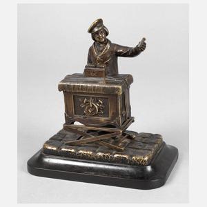 Bronze Leierkastenspieler