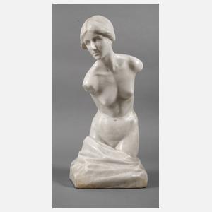 Daniel Stocker, eleganter Mädchentorso Alabaster