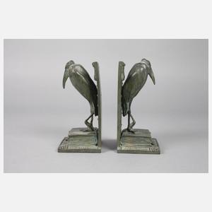 Paar Buchstützen mit Marabus