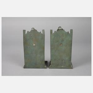 Paar Buchstützen mit Marabus