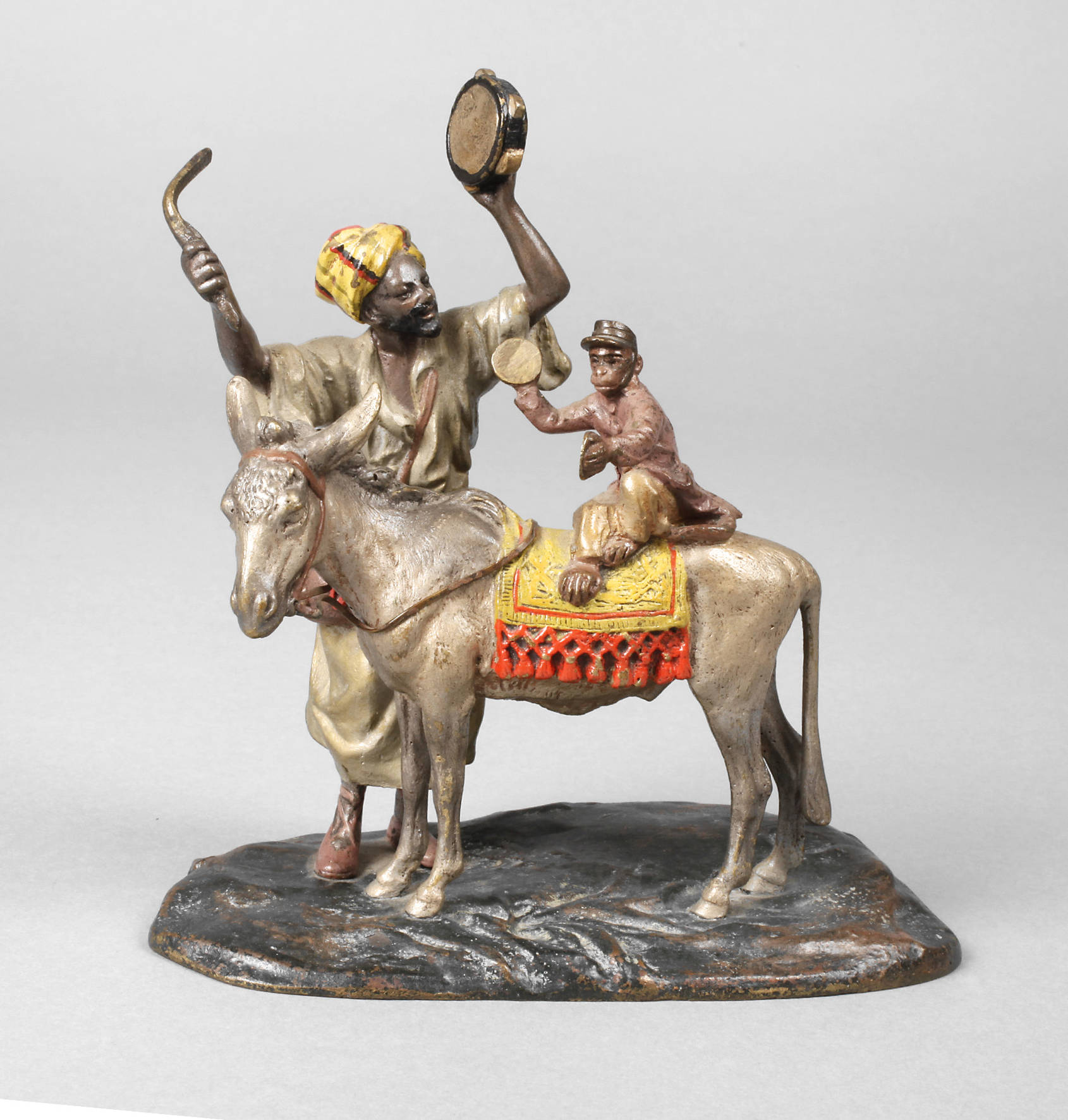 Wiener Bronze Araber mit Esel und Affe
