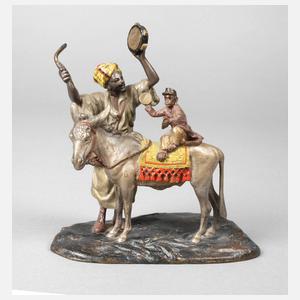 Wiener Bronze Araber mit Esel und Affe