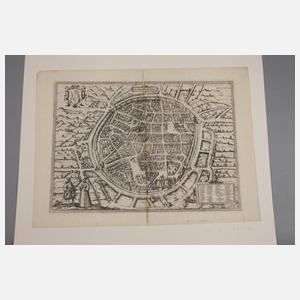 Frans Hogenberg, attr., Karte von Freiberg in Sachsen