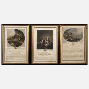 Konvolut kolorierte Kupferstiche