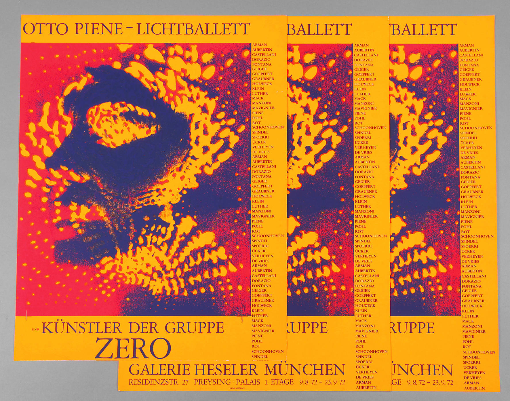 Otto Piene, Lichtballett, drei originalgraphische Plakate