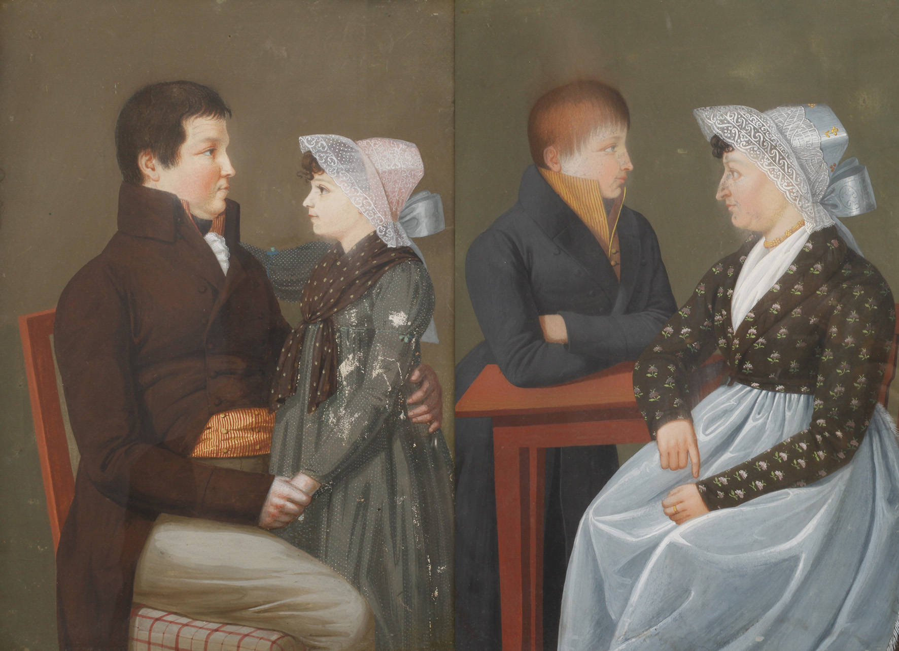 Paar Biedermeierbildnisse