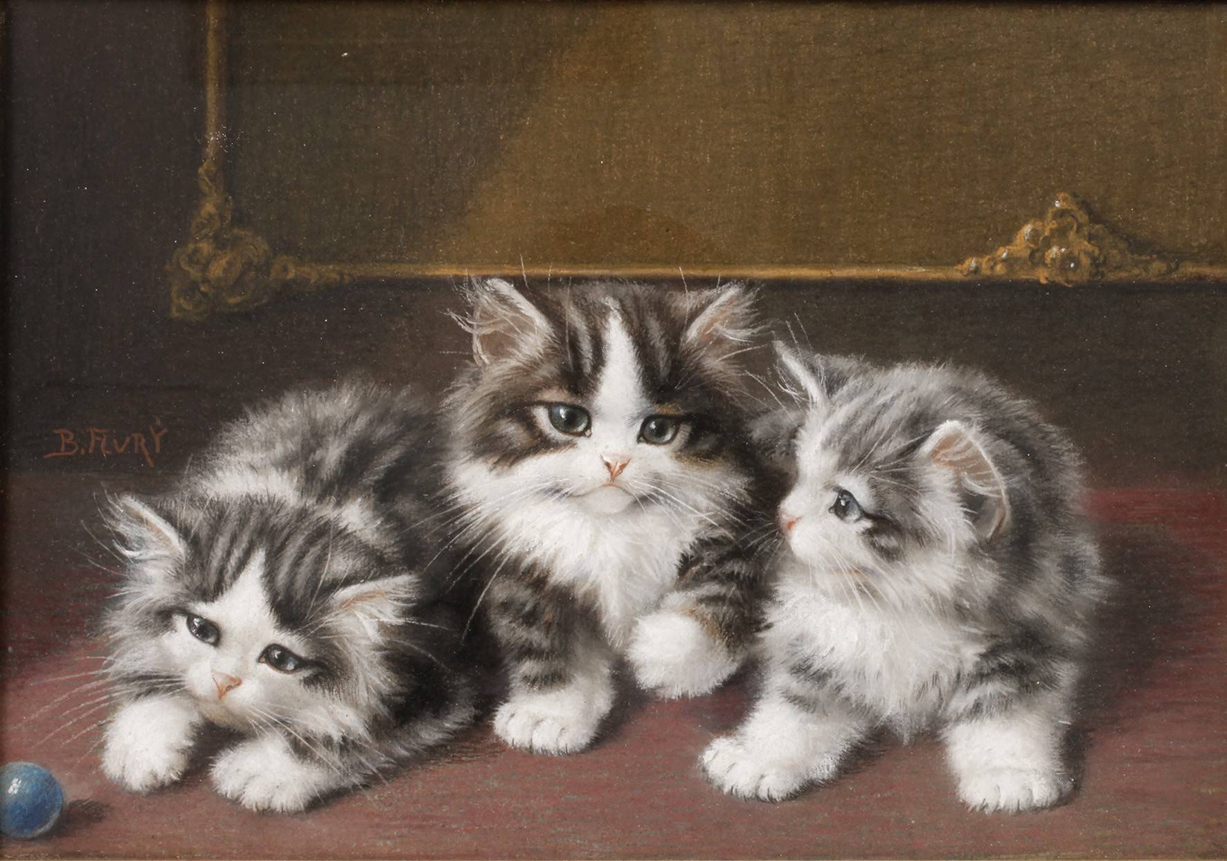 Burkhard Flury, Drei Katzenkinder
