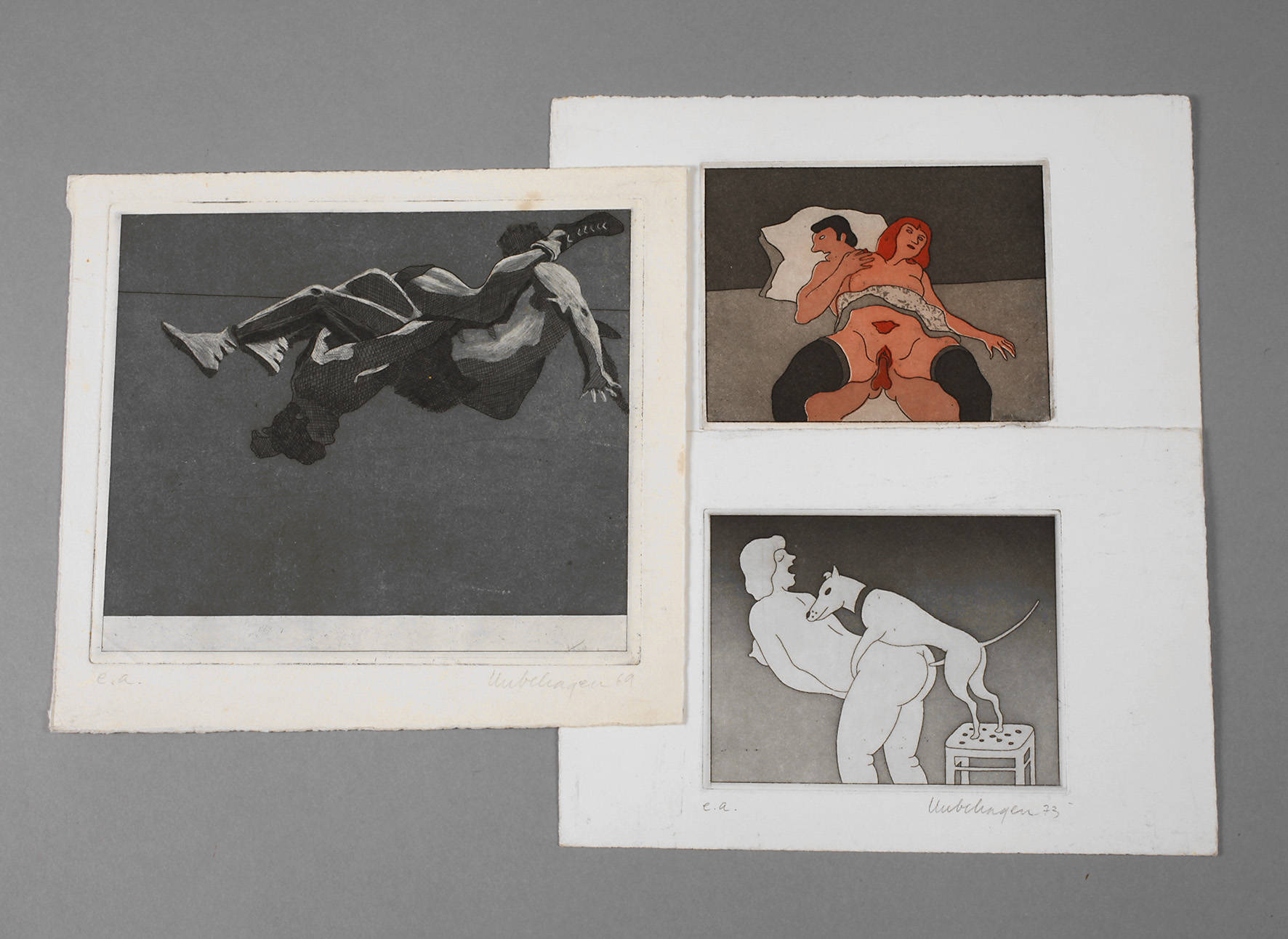 Unbehagen, Konvolut erotische Graphik