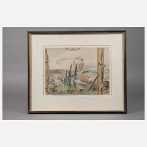 Maria Weyersberg, attr., Blick aus dem Zugfenster