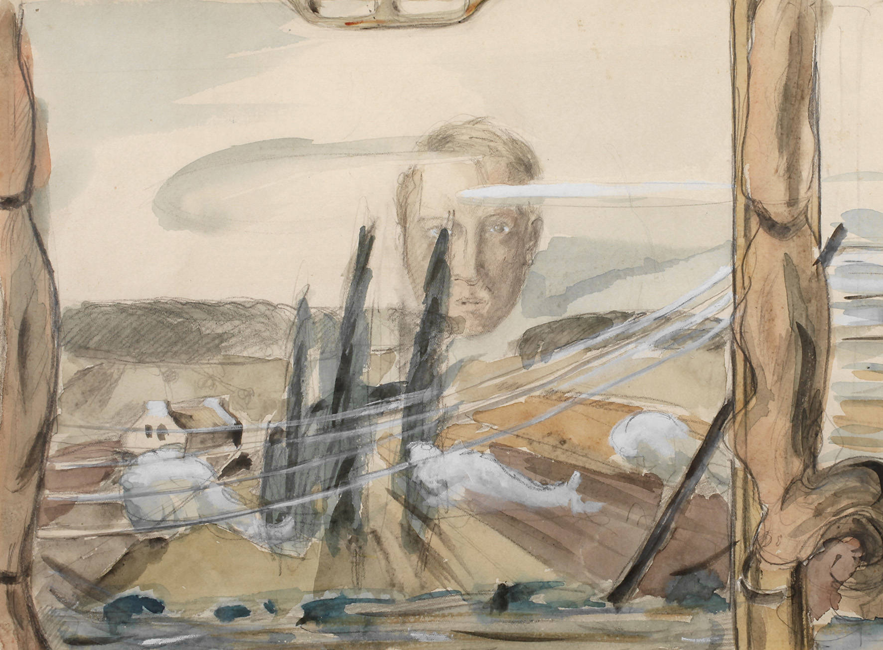 Maria Weyersberg, attr., Blick aus dem Zugfenster