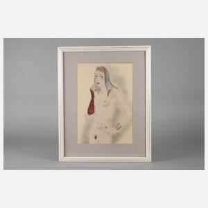 Nackte, rauchende Schönheit