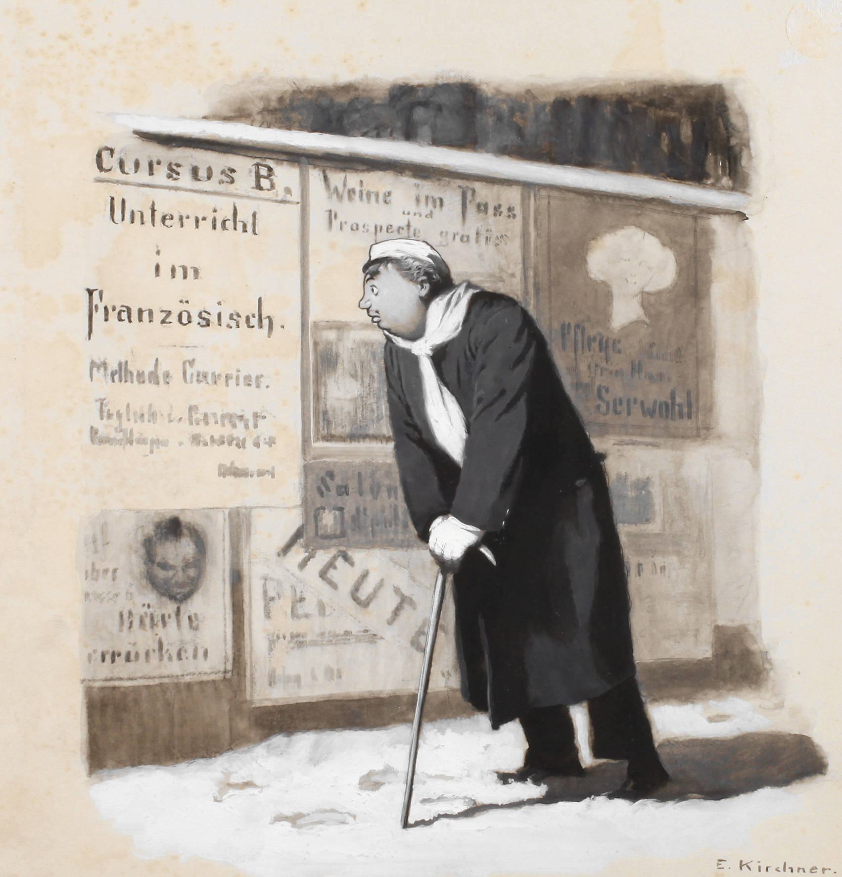 Eugen Kirchner, Vor der Werbewand