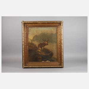 Hermann Pansee, Röhrender Hirsch im Gebirge