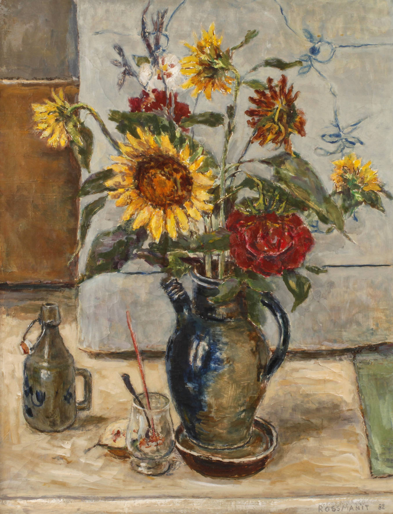Hanns Rossmanit, ”Stillleben mit Blumenstrauß”