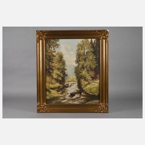 Friedrich Schick, Bachlauf in sonnigem Tal