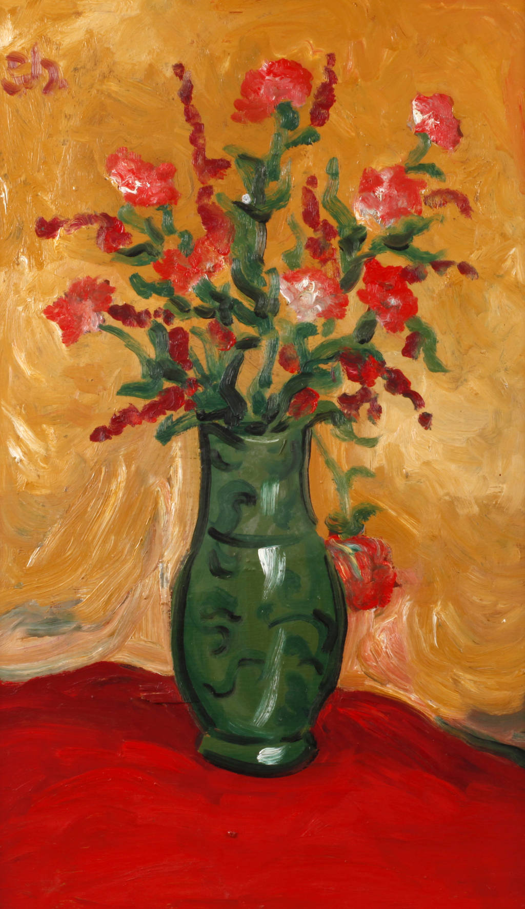 Gerhard Schöpplein, Blumenstillleben in Rot