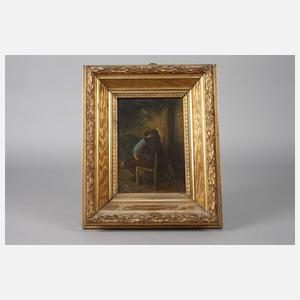 Berta Spyers, Sitzender Mann am offenen Feuer