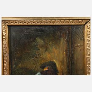 Berta Spyers, Sitzender Mann am offenen Feuer