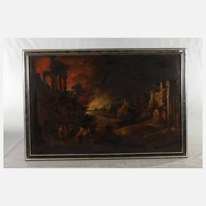 Lot und seine Töchter entfliehen dem brennenden Sodom