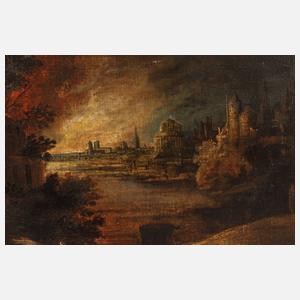 Lot und seine Töchter entfliehen dem brennenden Sodom