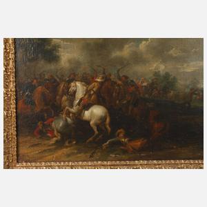 Paar Schlachtenszenen, Jacques Courtois attr.