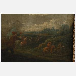 Paar Schlachtenszenen, Jacques Courtois attr.